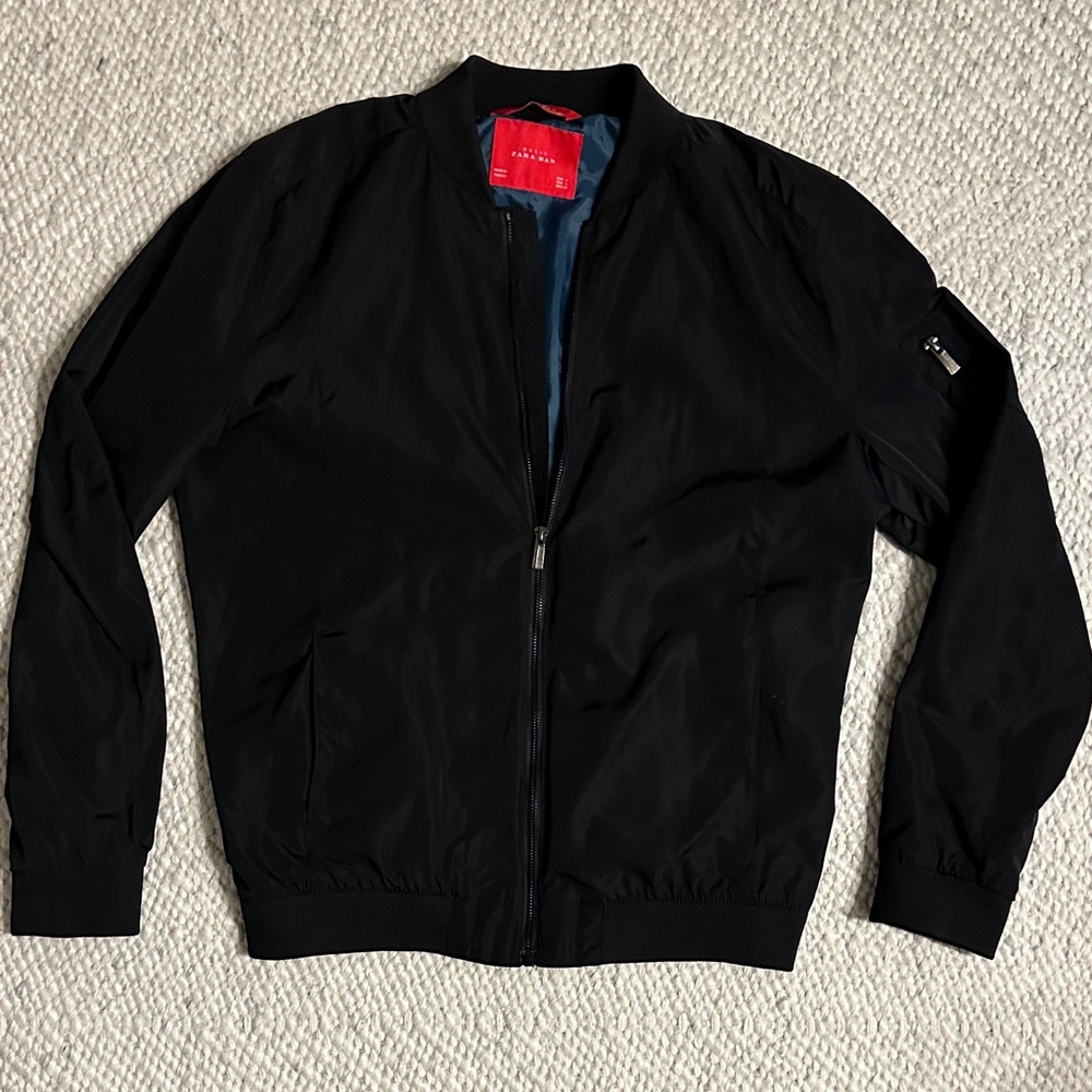 Zara Black Bomber Jacket